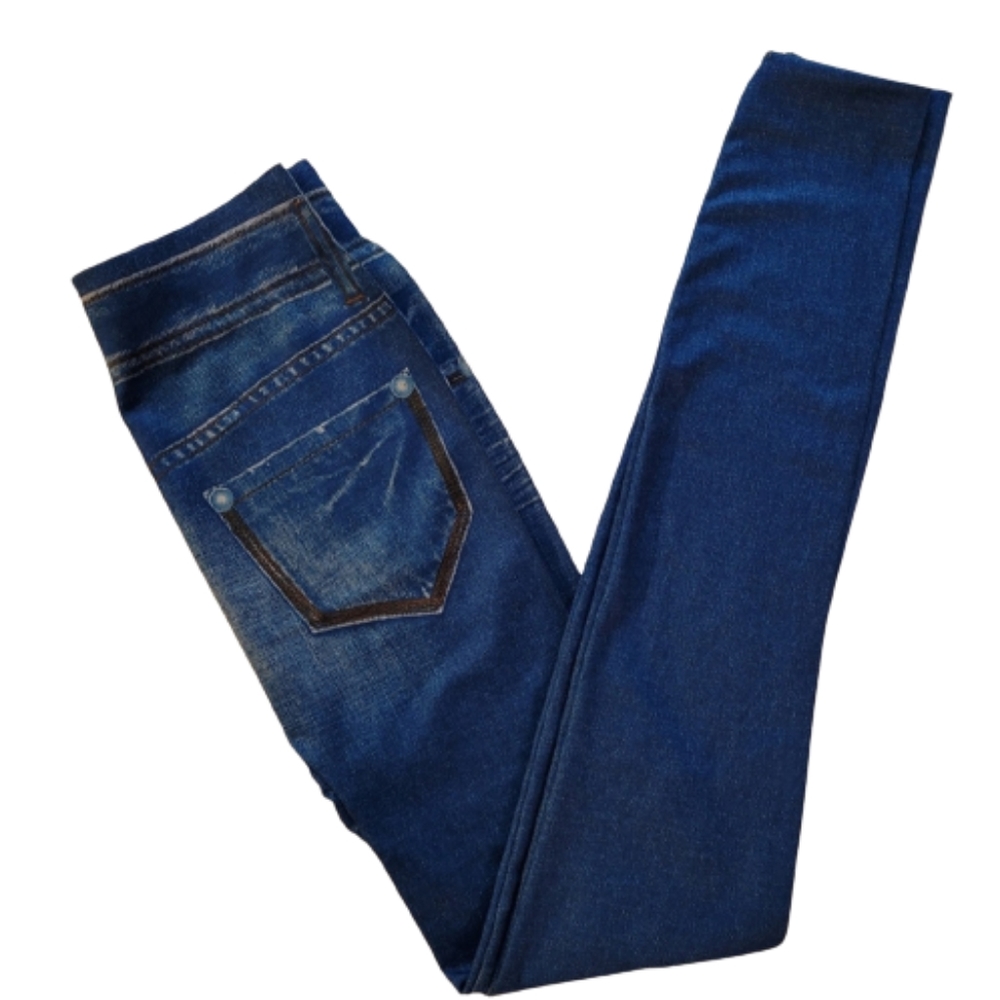 Jeggings in Distressed Blue